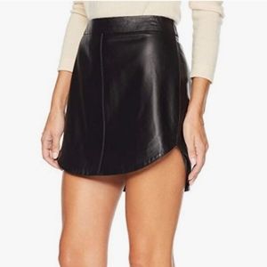 BB DAKOTA Conrad scalloped hem leather mini skirt